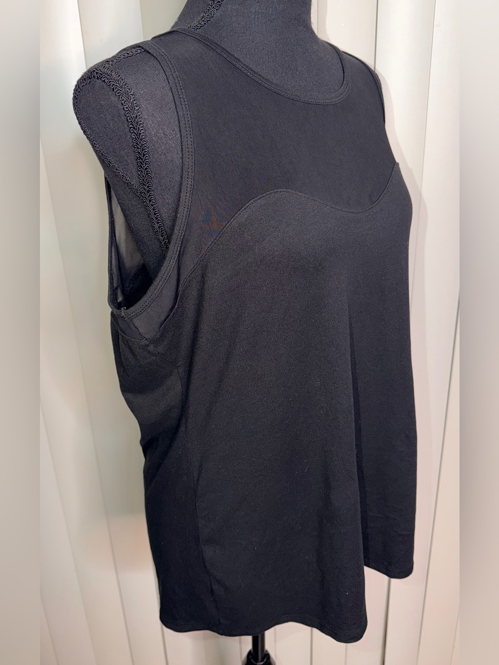 Pro Player Women's Athletic Tank Black Sleeveless Mesh Top Portion Sz L Gym - Picture 4 of 10
